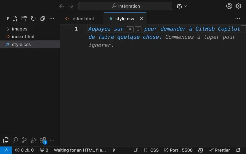 Intégrer le fichier CSS