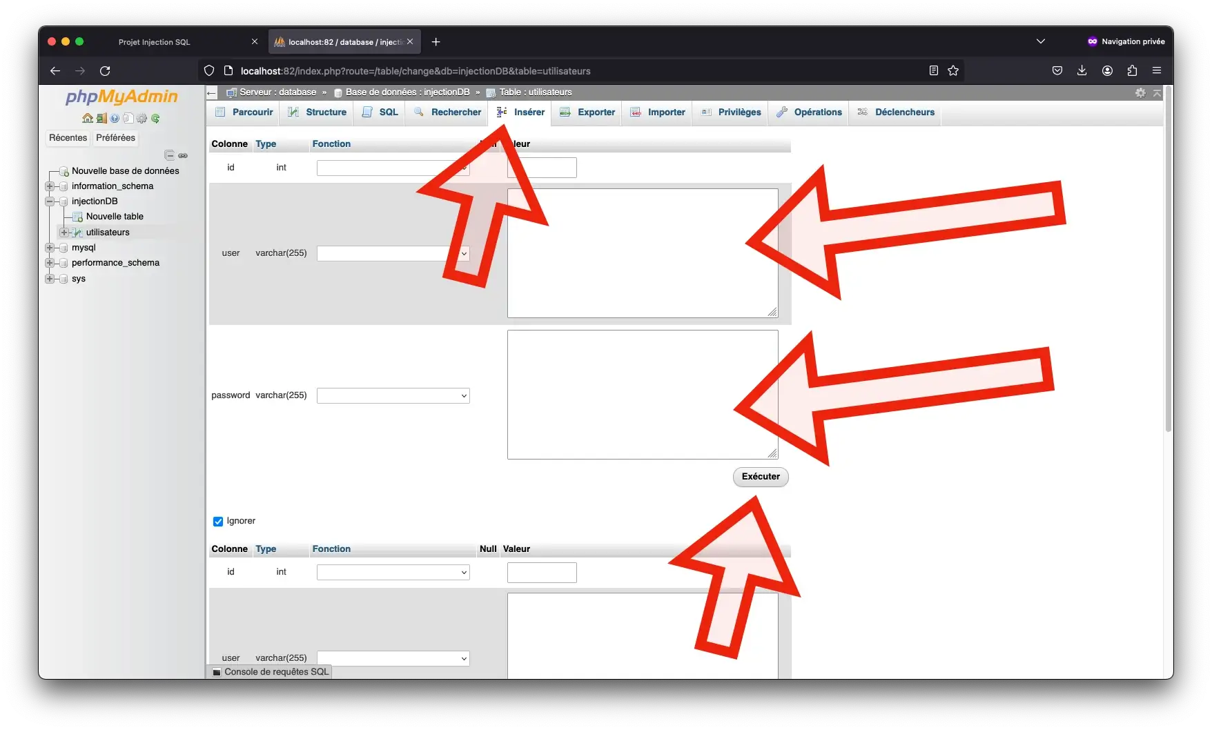 Créer plusieurs utilisateurs dans phpMyAdmin