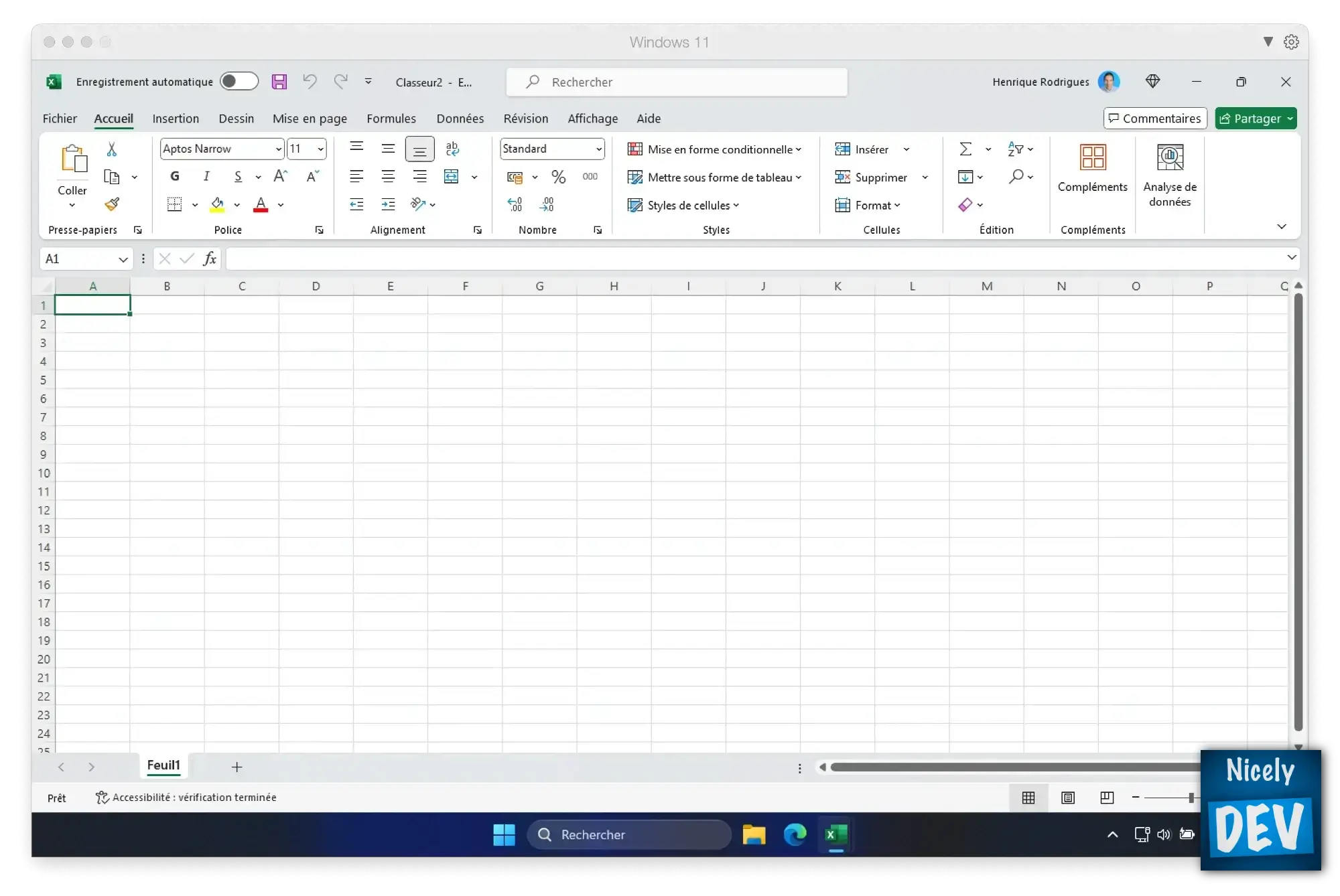 Présentation de l'interface d'Excel